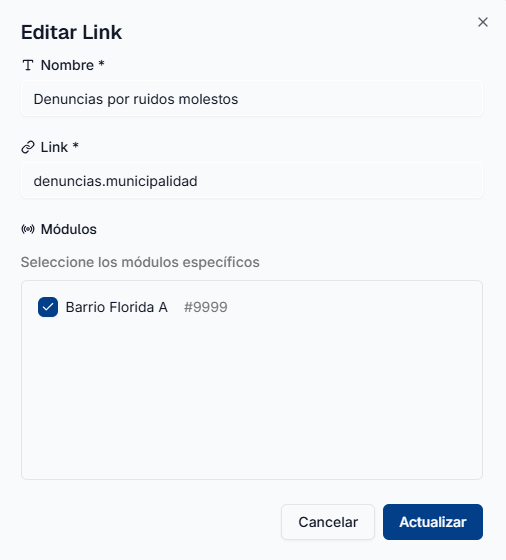 Links del menú